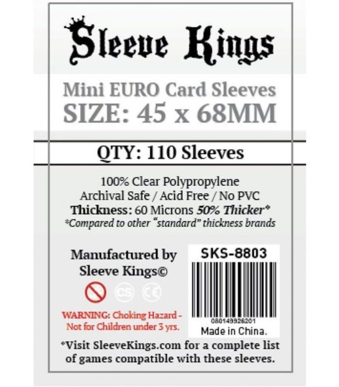 Sleeve Kings Mini Euro Card Sleeves 45x68mm