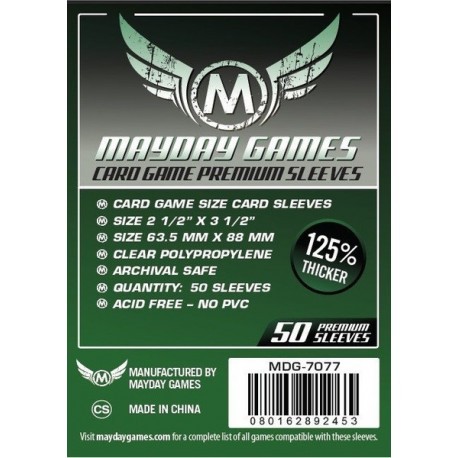 Mayday Premium Card Game Sleeves (50Pack) 63.5X88 MM (Dark Green)