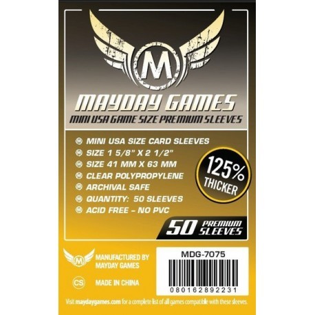 Mayday Premium Mini USA Sleeves 41X63MM (50 pack) (Dark Yellow)